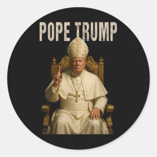 Sticker Rond Pape Trump, amusant catholique Trump Tee