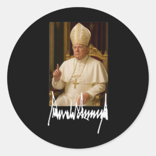 Sticker Rond Pape Trump Drôle Président Américain Trump Vatican