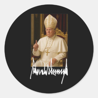 Sticker Rond Pape Trump Drôle Président Américain Trump Vatican