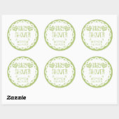 Sticker Rond Papel Picado Baby shower Lime Fiesta Enveloppe (Feuille)