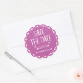 Sticker Rond Papel Picado Enregistrer la date Lilac Fiesta Mari (Enveloppe)