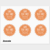 Sticker Rond Papel Picado Enregistrer la date Orange Fiesta Mar (Feuille)