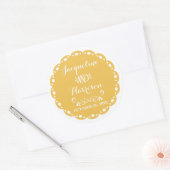 Sticker Rond Papel Picado Enveloppe Sceau Fiesta Jaune Mariage (Enveloppe)