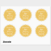 Sticker Rond Papel Picado Enveloppe Sceau Fiesta Jaune Mariage (Feuille)