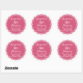 Sticker Rond Papel Picado Enveloppe Sceau rose chaud Mariage Fi (Feuille)
