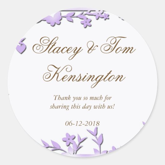 Sticker Rond Papel Picado Faire-part de mariage - Jolies colomb (Devant)