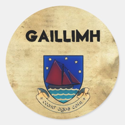 Sticker Rond paper_33, Logogalwayco2, Gaillimh (Devant)