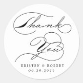 Sticker Rond Papeterie de Luxe Monogramme de Mariage (Devant)