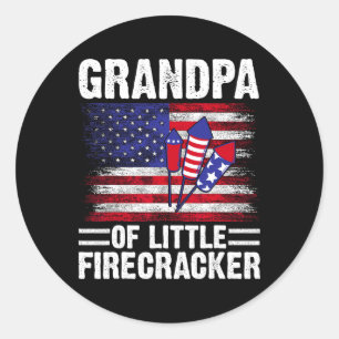 Sticker Rond Papi de la petite pétardière 4 juillet grand-père