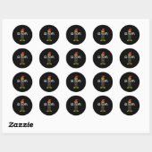 Sticker Rond Papi elf Noël assorti pyjama de Noël (Feuille)