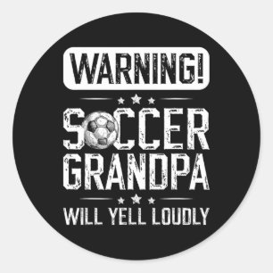 Sticker Rond Papi Footballeur Criera Fortement Joueur de Foot G