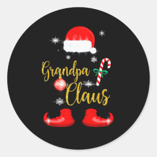 Sticker Rond Papi Noël drôle de famille de Noël Pjs pour