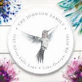 Sticker Rond Papier à en-tête Colibri Aquarelle