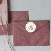 Sticker Rond Papier à lettre avec adresse de retour Fleur Bunny