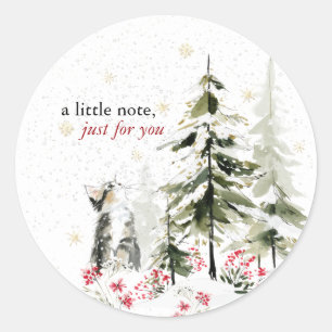 Sticker Rond Papier à Lettre Hearthlight Notes Hiver Kitty Pers