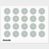 Sticker Rond Papier à lettres classique avec monogramme de la f (Feuille)