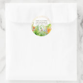 Sticker Rond Papier à lettres floral aquarelle Bouquet Tropical (Sac)