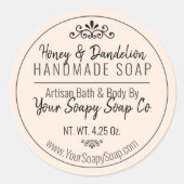 Sticker Rond Papier à savon à la main Peach (Devant)