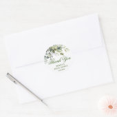 Sticker Rond Papier aquarelle eucalyptus verdure Merci Nom (Enveloppe)