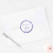 Sticker Rond Papier blanc & violet merci d'acheter avec nous (Enveloppe)