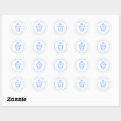 Sticker Rond Papier Chinoiserie Chic Monogramme Initial Adresse (Feuille)