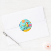 Sticker Rond Papier coloré Collage Oiseau (Enveloppe)