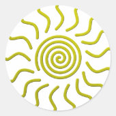 Sticker Rond Papier coupé Soleil jaune (Devant)