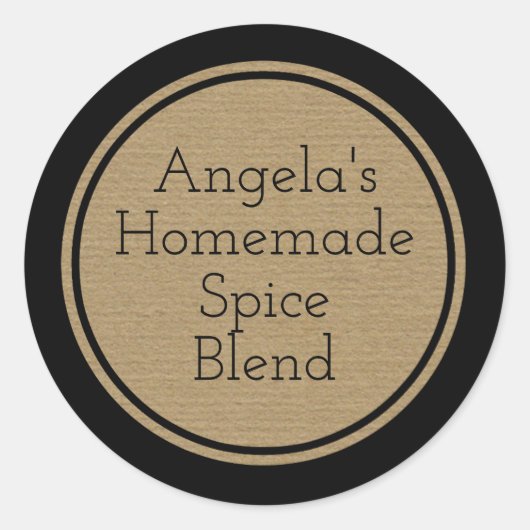 Sticker Rond Papier d'artisanat sur mesure Imprimer Bouteille É (Devant)