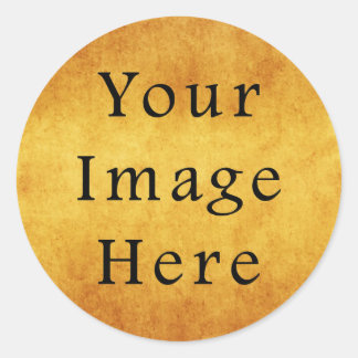 Sticker Rond Papier de parchemin d'or vintage vieilli de récolt