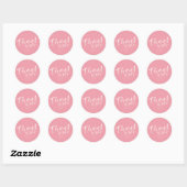 Sticker Rond Papier de remerciement rose vif (Feuille)