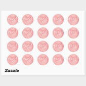 Sticker Rond Papier de remerciement rose vif (Feuille)