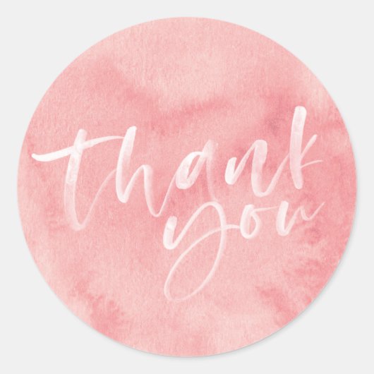 Sticker Rond Papier de remerciement rose vif (Devant)