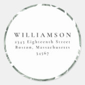 Sticker Rond Papier de retour d'adresse de douche personnalisé (Devant)