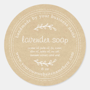 Sticker Rond Papier de savon de lavande de lavande artisanale r