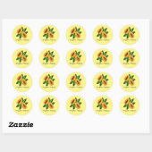 Sticker Rond Papier d'enveloppement de fruits de papaye (Feuille)