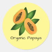 Sticker Rond Papier d'enveloppement de fruits de papaye (Devant)