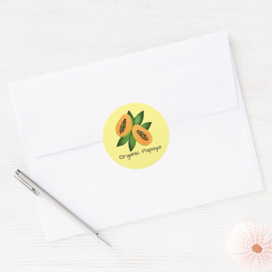 Sticker Rond Papier d'enveloppement de fruits de papaye (Enveloppe)