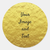Sticker Rond Papier doré de luxe personnalisé (Devant)