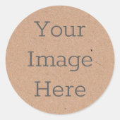 Sticker Rond Papier Kraft Brun Rustique Biologique Impression M (Devant)