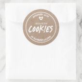 Sticker Rond Papier Kraft Façonné Avec Amour (Sac)