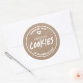 Sticker Rond Papier Kraft Façonné Avec Amour (Enveloppe)