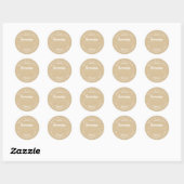 Sticker Rond Papier Kraft Fait Avec Amour Pot de Nourriture Mai (Feuille)