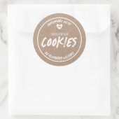 Sticker Rond Papier Kraft fait maison avec amour (Sac)