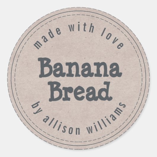 Sticker Rond Papier Kraft pour Banana Bread Maison Moderne (Devant)
