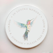 Sticker Rond Papier mémorial funéraire de colibri à l'aquarelle