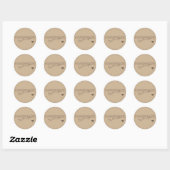 Sticker Rond Papier naturel rustique fait main Style simple Coe (Feuille)