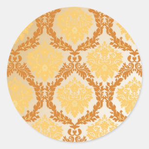 Sticker Rond Papier peint 5 de damassé