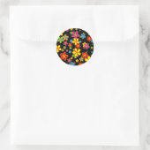 Sticker Rond Papier peint à fleurs rétro (Sac)