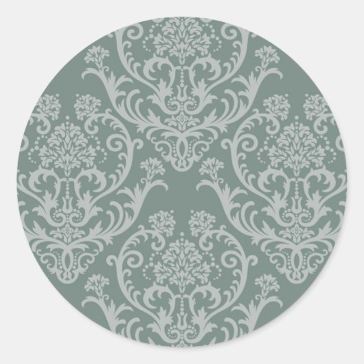 Sticker Rond Papier peint à fleurs vertes (Devant)