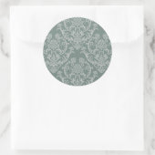 Sticker Rond Papier peint à fleurs vertes (Sac)